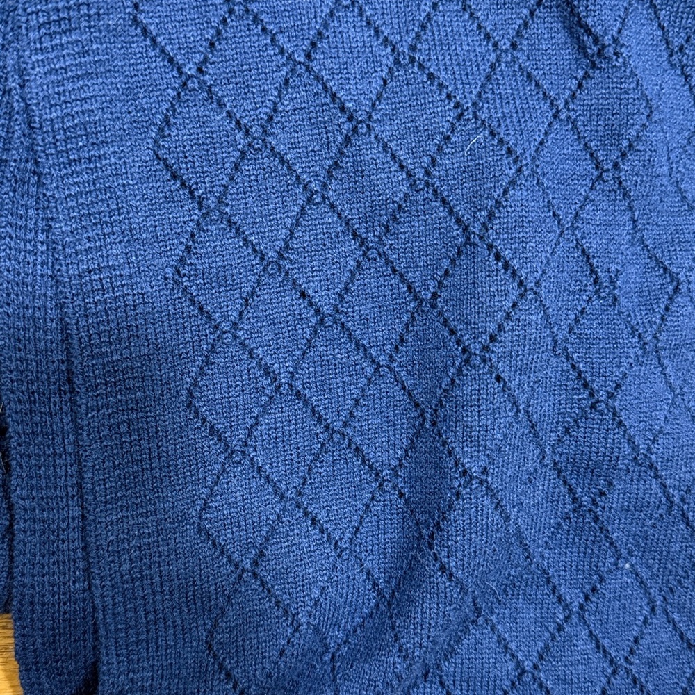 Brooks Brothers Navy Diamond Pattern scarf - Picture 3 of 4